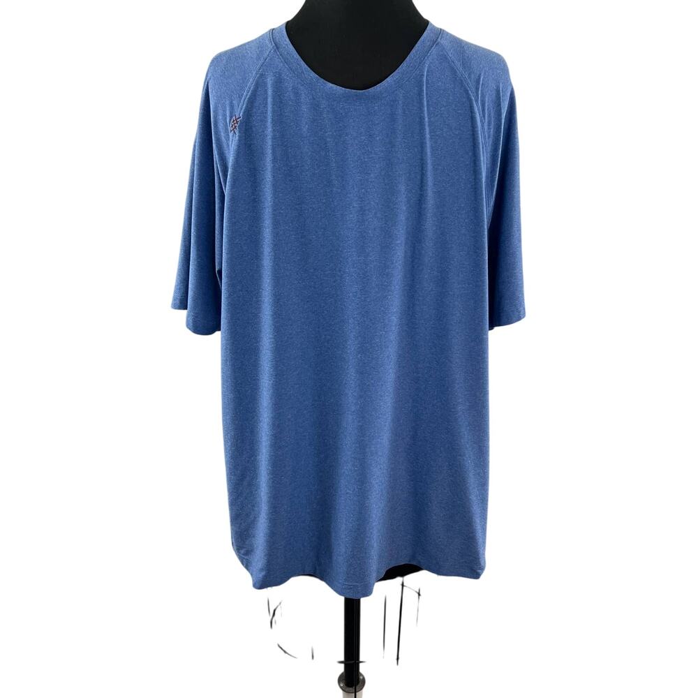 RHONE M23 Reign Training Short Sleeve Raglan Tee Shirt Blue GoldFusion UPF XL